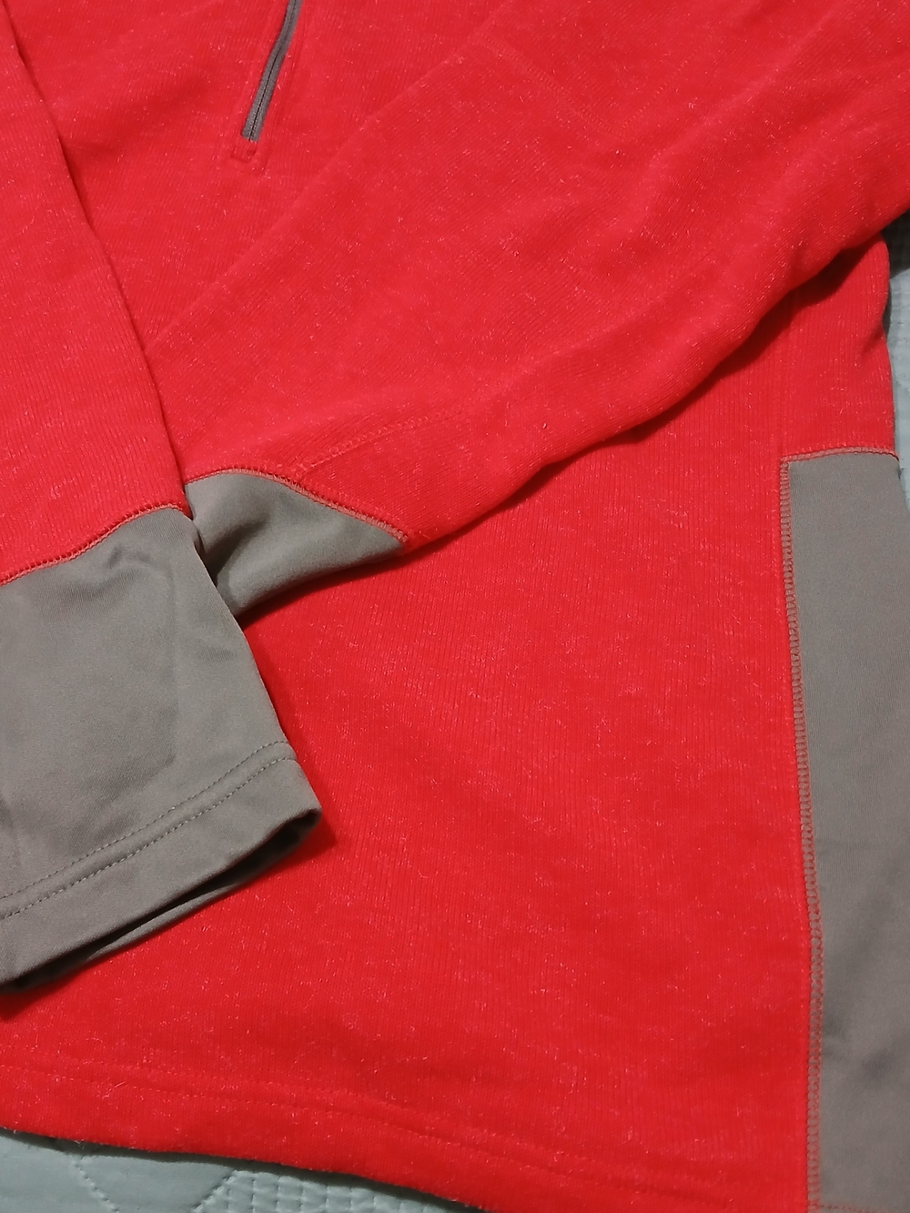 Columbia Men’s Red Gray 1/4 Zip Fleece Pullover Outdoors Sherpa Collar Large - Picture 3 of 8